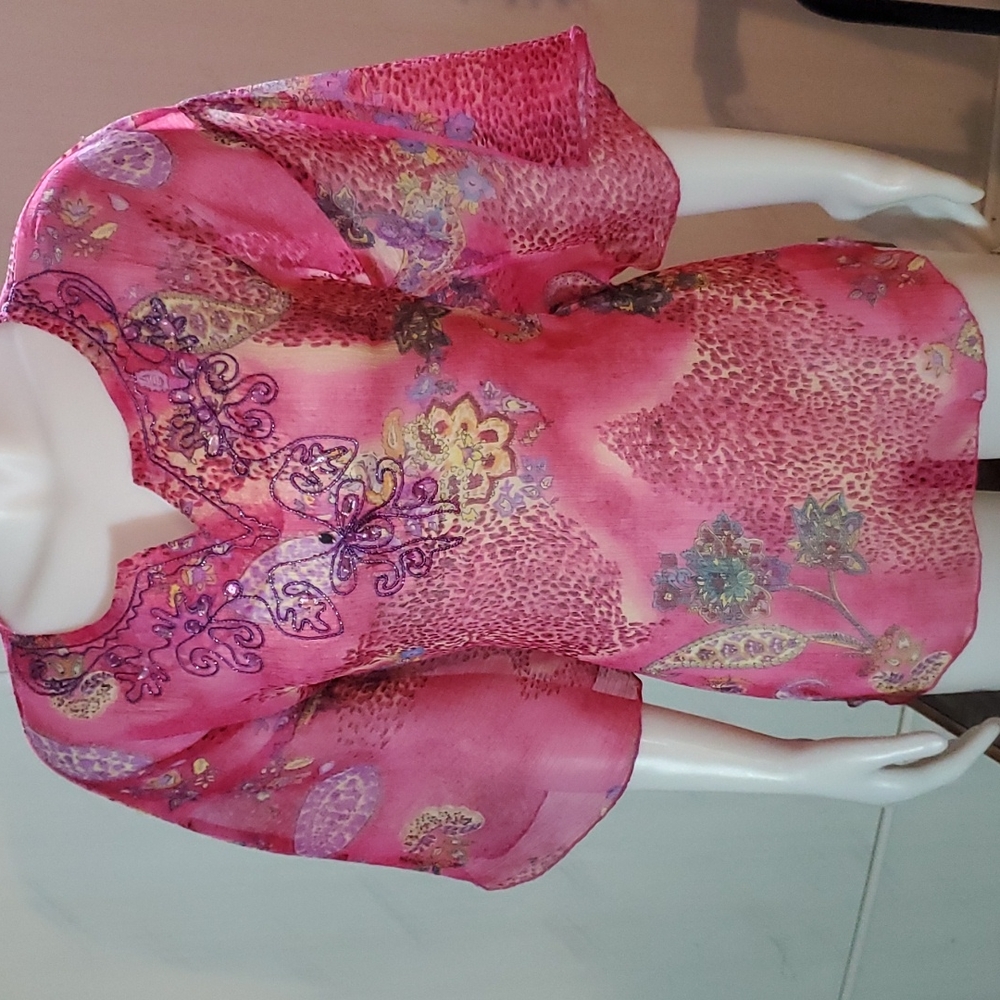 Fuchsia sheer top